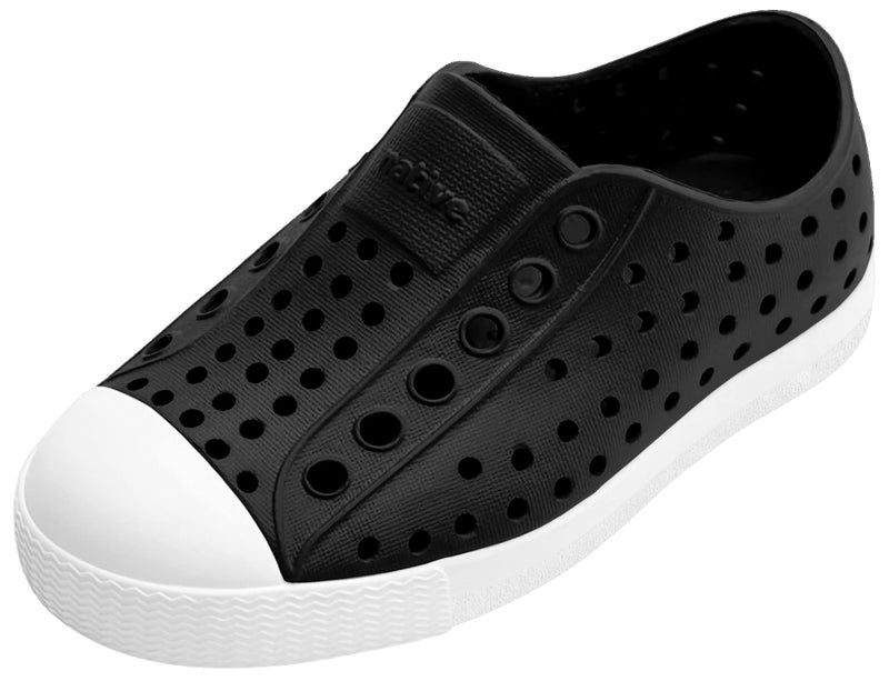 Native Shoes Unisex-Kids Jefferson Sneakers, Jiffy Black/Shell White, 11 Little Kid